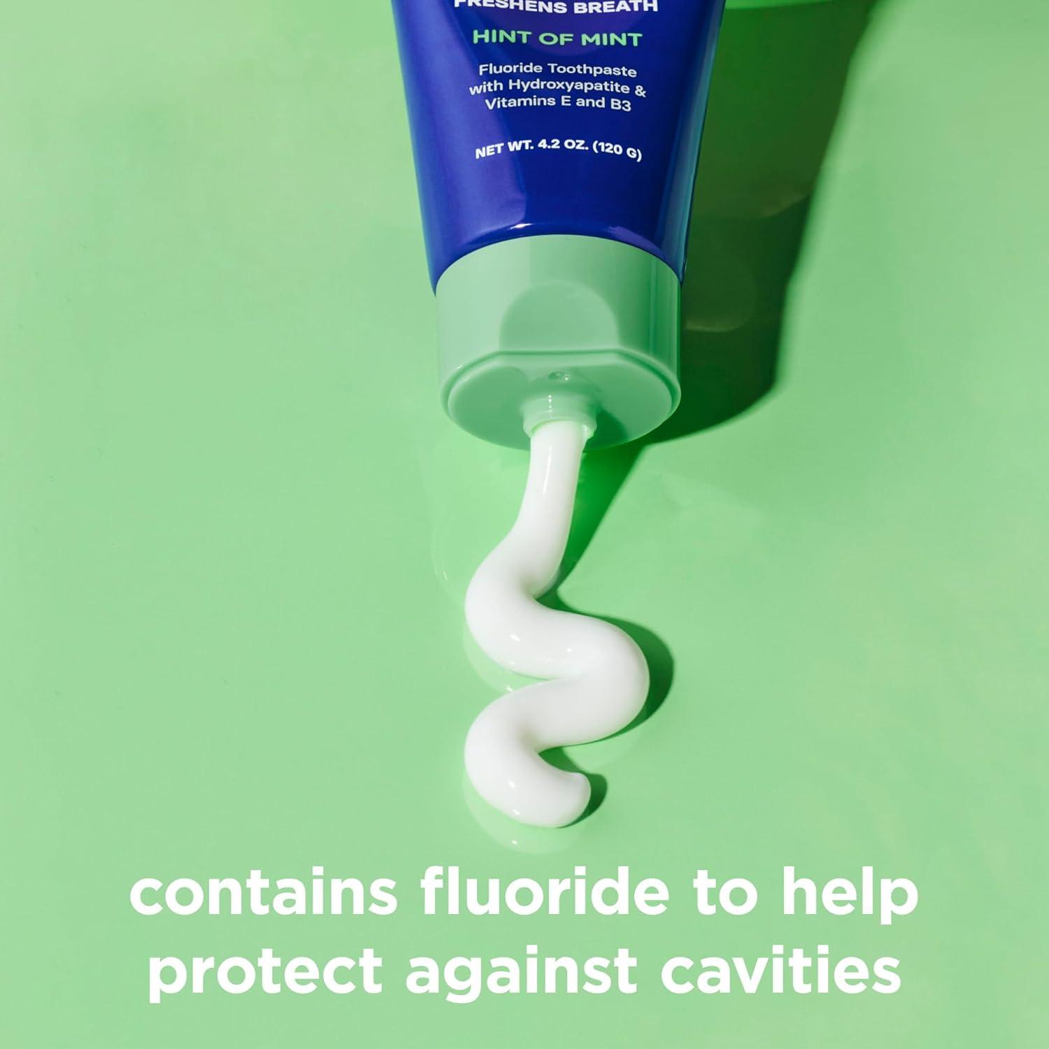 image:imagePOP Feeling Hint of Mint Toothpaste with Hydroxyapatite amp Vitamins E amp B3 Natural Niacinamide Teeth Whitening amp Plaque Remover Formula Bathroom amp Travel Size Essentials 42 OzMint