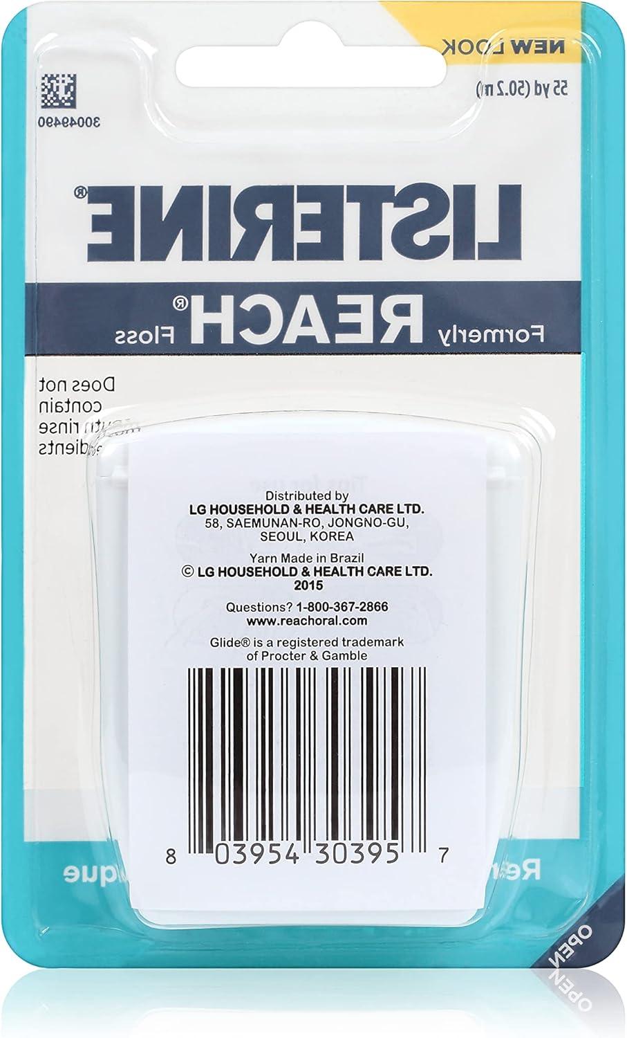 image:imageREACH Cool Mint Dental Floss Fresh Mint Plaque Remover for Teeth Shred Resistant Waxed Easy on Gums amp Teeth Fresh Breath Oral Care PFAS Free for Adults amp Kids 6 Pack 55 yd165 Foot Pack of 12