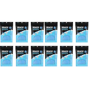 REACH Dental Floss Picks, Mint, Plaque Remover for Teeth, for Hard to Reach Areas, Easy Grip Handle, Comfortable Multi-Use Flosser for Adults, Oral Care, PFAS Free, 90 Count(15 Foot (Pack of 12))