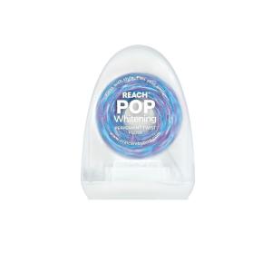 REACH POP Whitening Dental Floss, Mint, Baking Soda Infused, Teeth Whitening, Plaque Remover for Teeth, Shred Resistant, Vegan Wax, Cruelty Free, Oral Care, PFAS Free, 1 Pack, 54.6 yd(Peppermint)