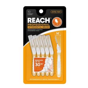 Reach Interdental Brush Cleaners, 1mm, Tight, Sensitive Gum Protection, Plaque Remover for Teeth, Braces Flossers, Braces Brush, Dental Toothbrushes, Oral Care, 1 Pack, 10 Count(Brush 0.7mm)