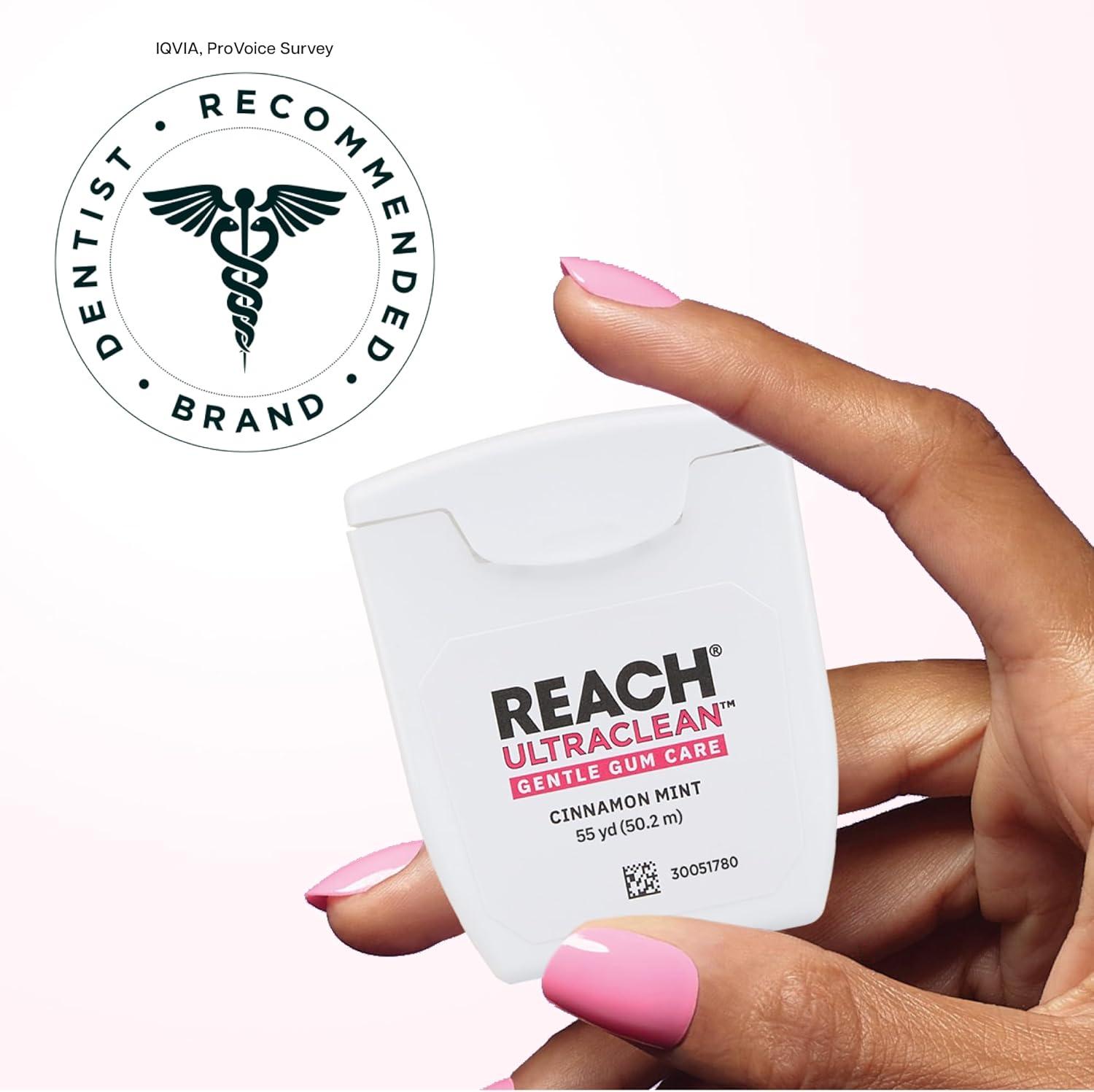 image:imageREACH ULTRACLEAN Gentle Gum Care Expanding Floss Woven NonWaxed PFASFree with Vitamin E for Sensitive Gums Cinnamon Mint 55YD 3Pack