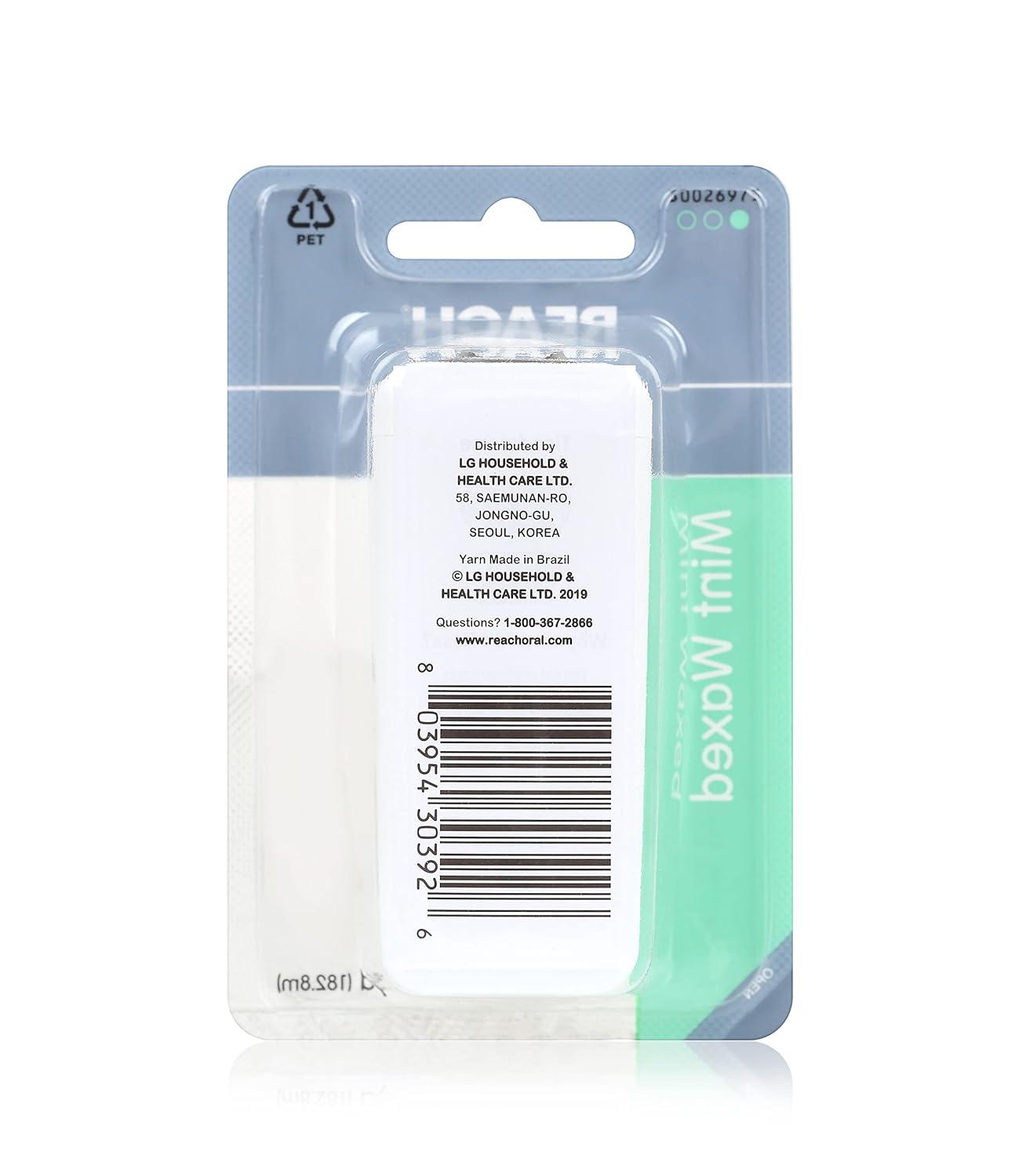image:imageREACH Waxed Dental Floss Mint Plaque Remover for Teeth Shred Resistant Floss Slides Smoothly Easy to Use Waxed Deep Cleaning Teeth Oral Care PFAS Free for Adults amp Kids 1 Pack 200 yd600 Foot Pack of 2