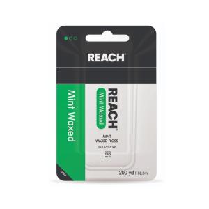 REACH Waxed Dental Floss, Mint, Plaque Remover for Teeth, Shred Resistant, Floss Slides Smoothly, Easy to Use, Waxed, Deep Cleaning Teeth, Oral Care, PFAS Free, for Adults & Kids, 1 Pack, 200 yd(600 Foot (Pack of 1))