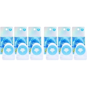 REACH POP Dental Floss, Mint, Plaque Remover for Teeth, Shred Resistant, Vegan Wax, Cruelty Free, Eco Friendly Packaging, Oral Care, PFAS Free, for Adults & Kids, 1 Pack, 54.6 yd(164 Foot (Pack of 6))