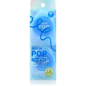 REACH POP Dental Floss, Mint, Plaque Remover for Teeth, Shred Resistant, Vegan Wax, Cruelty Free, Eco Friendly Packaging, Oral Care, PFAS Free, for Adults & Kids, 1 Pack, 54.6 yd(164 Foot (Pack of 2))
